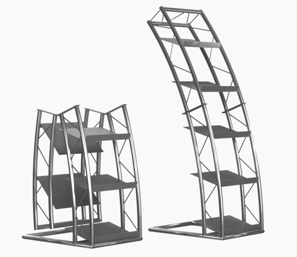 9303 Catalogue stand aluminium - collapsible